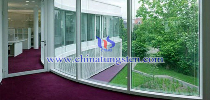 window glass coated with cesium tungsten bronze nanopowder picture