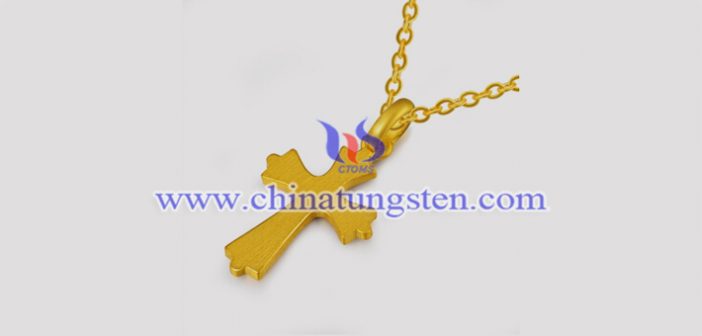 gold plated tungsten alloy cross pendant picture