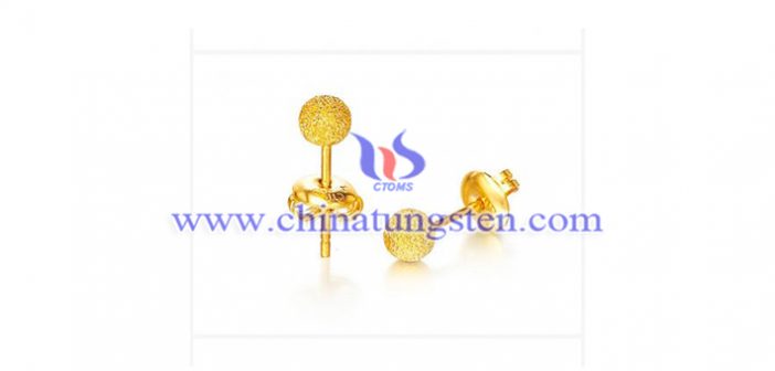 gold plated tungsten alloy ear stud picture