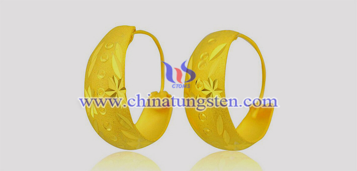 gold plated tungsten alloy earrings picture