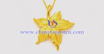 gold plated tungsten alloy leaf pendant picture