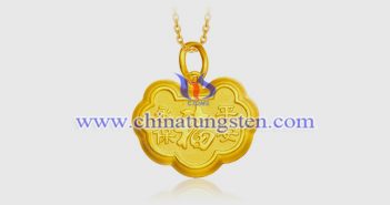 gold plated tungsten alloy longevity lock pendant picture