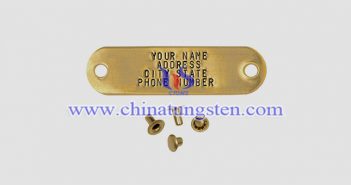 gold plated tungsten alloy pet nameplate picture