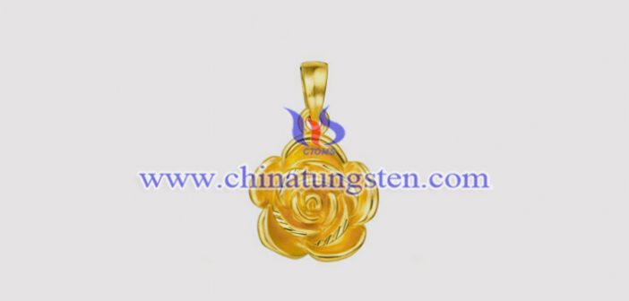 gold plated tungsten alloy rose pendant picture