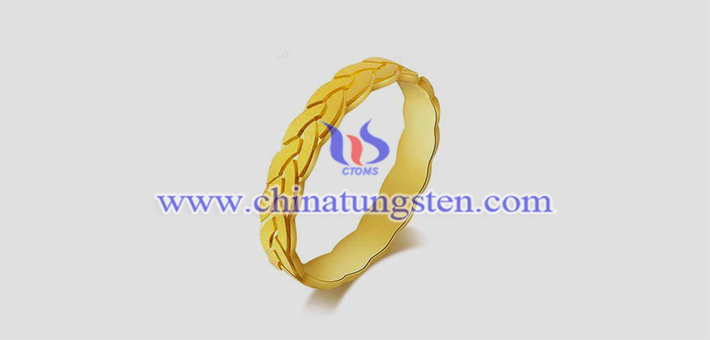 gold plated tungsten alloy woven ring picture