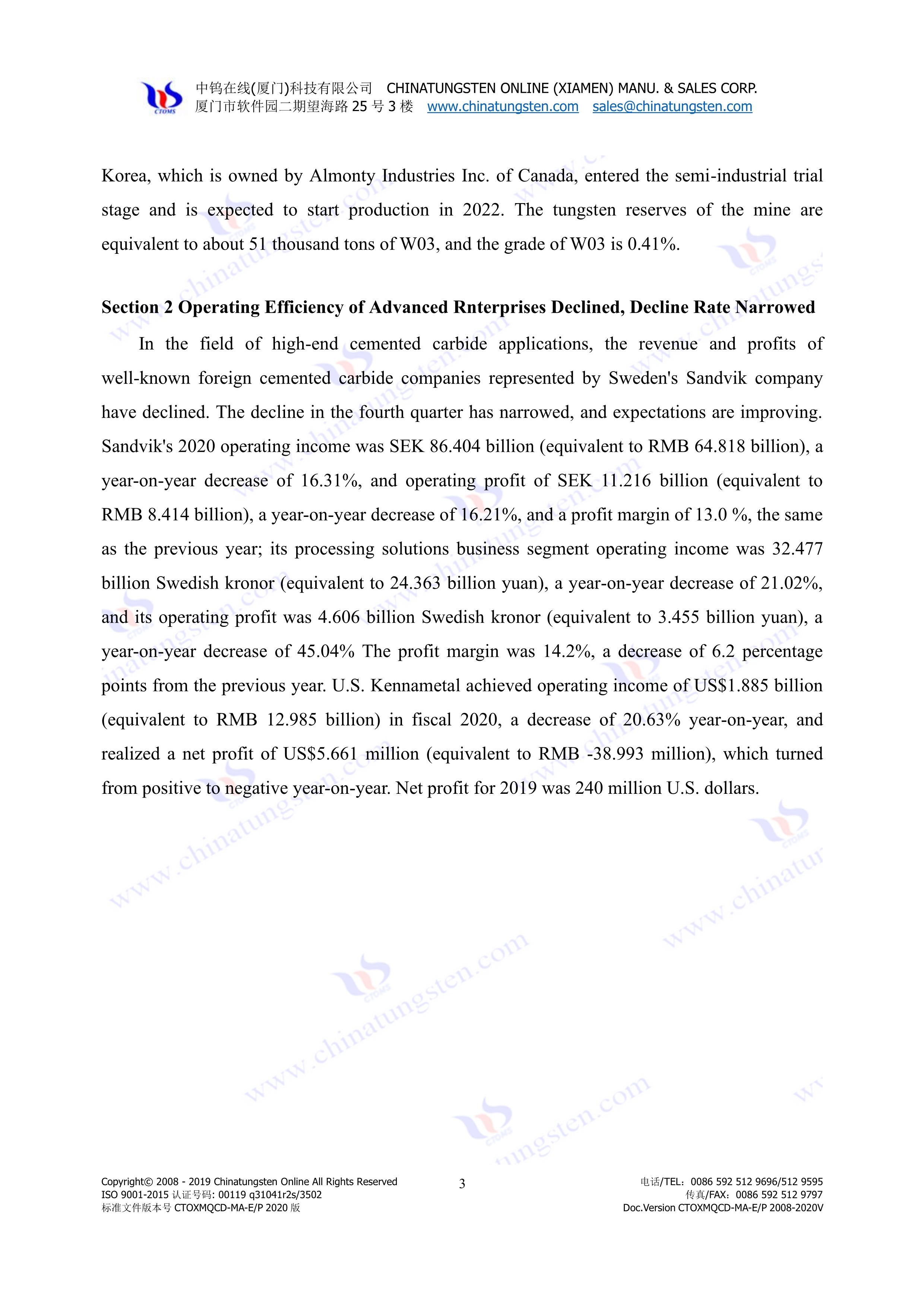 international tungsten industry development overview picture