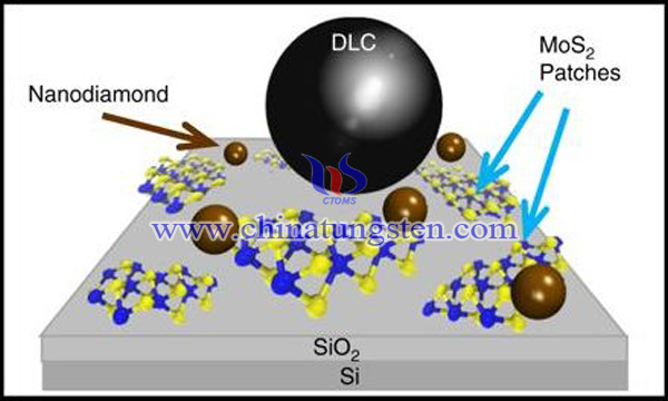 納米金剛石與二硫化鉬混合實(shí)驗(yàn)示意圖