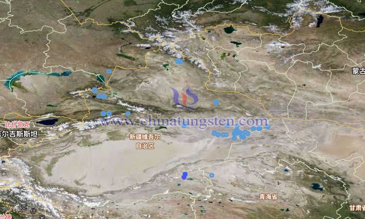 新疆主要鎢礦資源分布圖